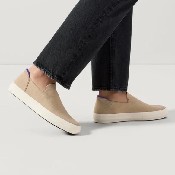 Rothy’s The City Slip On Unisex Knit Sneakers Tan Cream W8/M6.5 - Picture 1 of 15